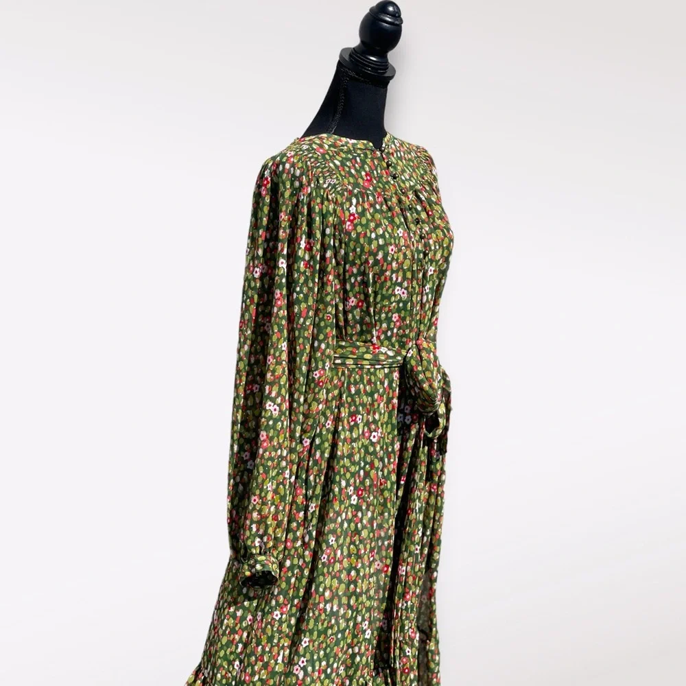 Happy X Nature Women’s Green Floral Maxi Dress | Size M
